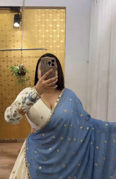 Embellished Sequence Work white Color Navratri Special  Lehenga Choli